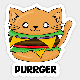 Purrger Kawaii Cat Burger | Cheeseburger Hamburger Sticker